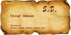 Stier Dénes névjegykártya