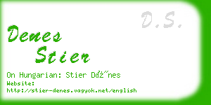 denes stier business card